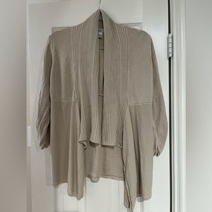 Womens Cream colored Cardigan. Sweater material. Size XL